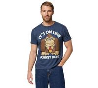 Nintendo Herren Fist Pump T-Shirt, Navy Htr, Klein