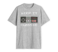 Nintendo Herren Keep It Classic T-Shirt, Athletic meliert, XL