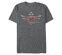 Nintendo Herren Legend of Zelda The Skyward Sword Royal Crest Game Logo T-Shirts, Dunkelgrau meliert, L
