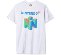 Nintendo Herren N64-logo, Kurzärmelig T-Shirt, Weiß, L