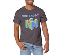 Nintendo Herren N64 Logo Short Sleeve T-Shirt, Dunkelgrau, XL