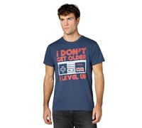 Nintendo Herren NES Controller Get Older Level Up T-Shirt, Marineblau meliert, L