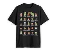 Nintendo Herren Pixel Cast T-Shirt, Schwarz, XL