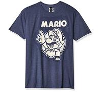 Nintendo Herren So Mario T-Shirt, Marineblau, meliert, Klein