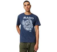 Nintendo Herren So Mario T-Shirt, Marineblau, meliert, XL