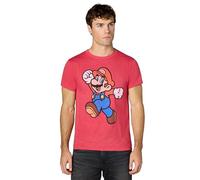 Nintendo Herren Super Mario Jump Pose T-Shirt, Rot meliert, XX-Large