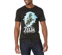 Nintendo Herren Zelda Breath of The Wild Link Epona Posing T-Shirt, schwarz, Klein