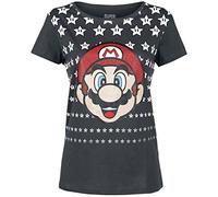 Nintendo - Mario with Stars Female T-shirt Black - Maat L