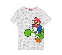 Nintendo Super Mario und Yoshi Boy's Kinder Grau Charakter T-Shirt Top 6-7 Jahre