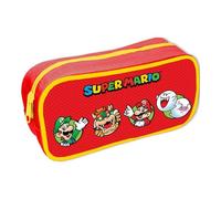 Super Mario Pencil Case (Core Character Circles Design) Reißverschluss Rechteckes Federmäppchen - Offizielles Lizenzprodukt