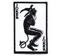 Nipitshop Patches White Joker Devil Demon Poker Cards Rockabilly Rocker Biker Skull Ghost Motorcycle Rider Novelty Patch für Kleidung Rucksäcke T-Shirt Jeans Rock Westen Schal Hut
