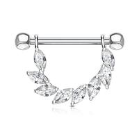 Nippelpiercing Blätter Zirkonia