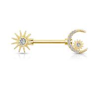 Nippelpiercing Sonne Mond Stern Zirkonia