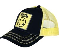 Amplified Trucker Baseballkappe mit verstellbarem Snapback-Verschluss, Atmungsaktiv - Nirvana, Schwarz-Gelb