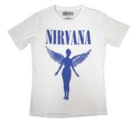 Nirvana Angelic Blau Mono Damen Skinny Fit T Shirt M