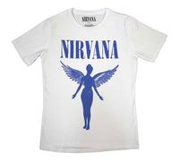 Nirvana Angelic Blau Mono Damen Skinny Fit T Shirt M