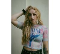 Nirvana - Angelic Blue Mono Mesh Cropped - Girly - Pink - XL - 95% Polyester, 5% Elastan Pink XL