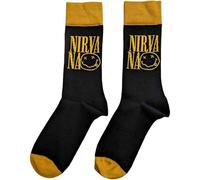 Rock Off officially licensed products Nirvana Ankle Socken Logo Stacked Nue offiziell Herren Schwarz (UK SIZE 7-11) UK Size 7-11