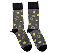 Nirvana Ankle Socken Mixed Smile Nue offiziell Herren Charcoal Grau (UK SIZE 7 - UK Size 7-11