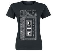 Nirvana Damen-T-Shirt As You Are Tape 100% Baumwolle Offizielles Merchandise Schwarz XL