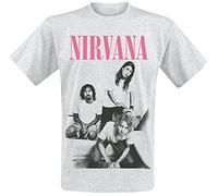 Nirvana T Shirt Bathroom Photo Band Logo Nue offiziell Herren Grau XXL