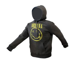Nirvana Classic Smiley Logo Kapuzenpullover L Grau