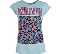 Nirvana Coloured Flowers T-Shirt blau in S