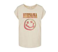Nirvana Coloured Logo Frauen T-Shirt Sand 100% Baumwolle Band-Merch, Bands