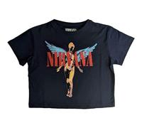 Nirvana Crop Top T Shirt In Utero Angelic Band Logo Nue offiziell Damen Navy L