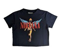 Nirvana Crop Top T Shirt In Utero Angelic Band Logo Nue offiziell Damen Navy M