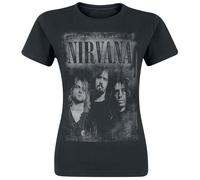Nirvana Faded Faces Frauen T-Shirt schwarz L 100% Baumwolle Band-Merch, Bands