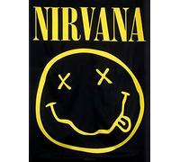Nirvana Flagge Smiley schwarz. Offiziell lizenziert