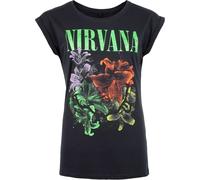 Nirvana Flowers Smiley Cyrstals T-Shirt navy in XL