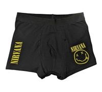 Rock Off Boxer Kurze Hosen Nirvana Grunge Smile Gelb Offiziell lizenziert Größe M