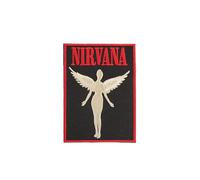 Nirvana Gewebter Aufnäher zum Aufbügeln Angelic – Polyester – Schwarz/Rot – Einheitsgröße