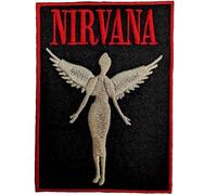 Nirvana Angelic Gewebter Aufnäher zum Aufbügeln, schwarz/red, Einheitsgröße