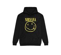 Nirvana - Happy Face - Hoodie - Schwarz - L - 80% Baumwolle, 20% Polyester Schwarz L