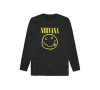 Nirvana - Happy Face Logo - Longsleeve - Schwarz - M - 100% Baumwolle Schwarz M