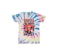 Nirvana T Shirt Heart Band Logo Nue offiziell Unisex Weiß Dye Wash S