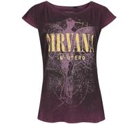 Nirvana In Utero Dye Frauen T-Shirt weinrot L 100% Baumwolle Band-Merch, Bands