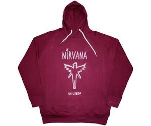Nirvana In Utero Outline Maroon Red XL Hoodie
