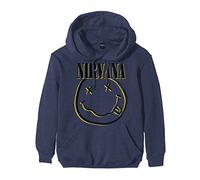 Nirvana Kapuzenpullover Inverse Smile Band Logo Nue offiziell Herren Navy Blau S