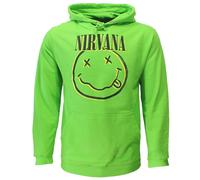 Nirvana - Kapuzenpullover mit umgekehrtem Smiley-Gesicht, Grün XL Grün
