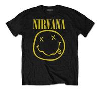 Nirvana Kids T Shirt Gelb Smile Band Logo Nue offiziell Schwarz Ages 1-14 Yrs X-Small (1/2 Yrs)