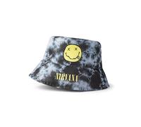 Nirvana Kinder-Eimerhut in Schwarz und Grau | Unisex-Mütze mit Batik-Logo | Lässiges Sonnenschutz-Accessoire | Ikonisches Band-Merchandise | Bekleidung zum Thema Musik für Kinder