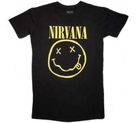 Nirvana | Ladies Official Band T-Shirt Dress | Yellow Happy Face - 24-Hour Fast Shipping!