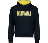 Nirvana Logo Kapuzenpullover schwarz gelb in S
