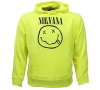 Nirvana Neongelber Smiley-Hoodie-Pullover XL Gelb