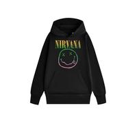 Nirvana Schwarzer Unisex Langarmhoodie | Klassischer Kapuzenpullover mit Bandprint | Musikinspirierte Freizeitkleidung | Alltagspullover für Erwachsene Merchandise