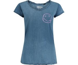 Nirvana Smile Logo T-Shirt blau in XL